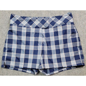 Slazenger Golf Shorts Womens 6 Blue White Orange Plaid 5'' Inseam Outdoor